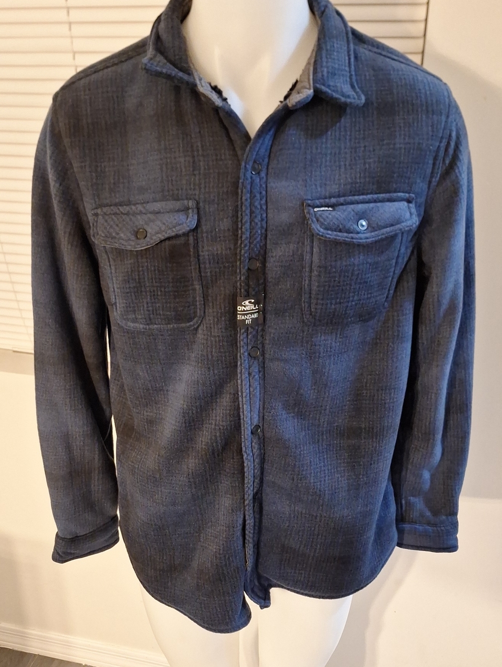 O'Neill Indigo Quilted-Look Button Shirt Jacket
